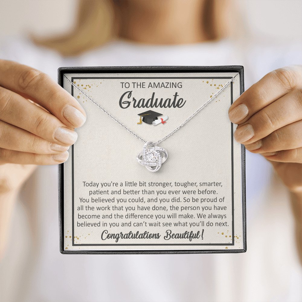 To The Amazing Graduate - You Believed You Could - Love Knot Necklace - Celeste Jewel