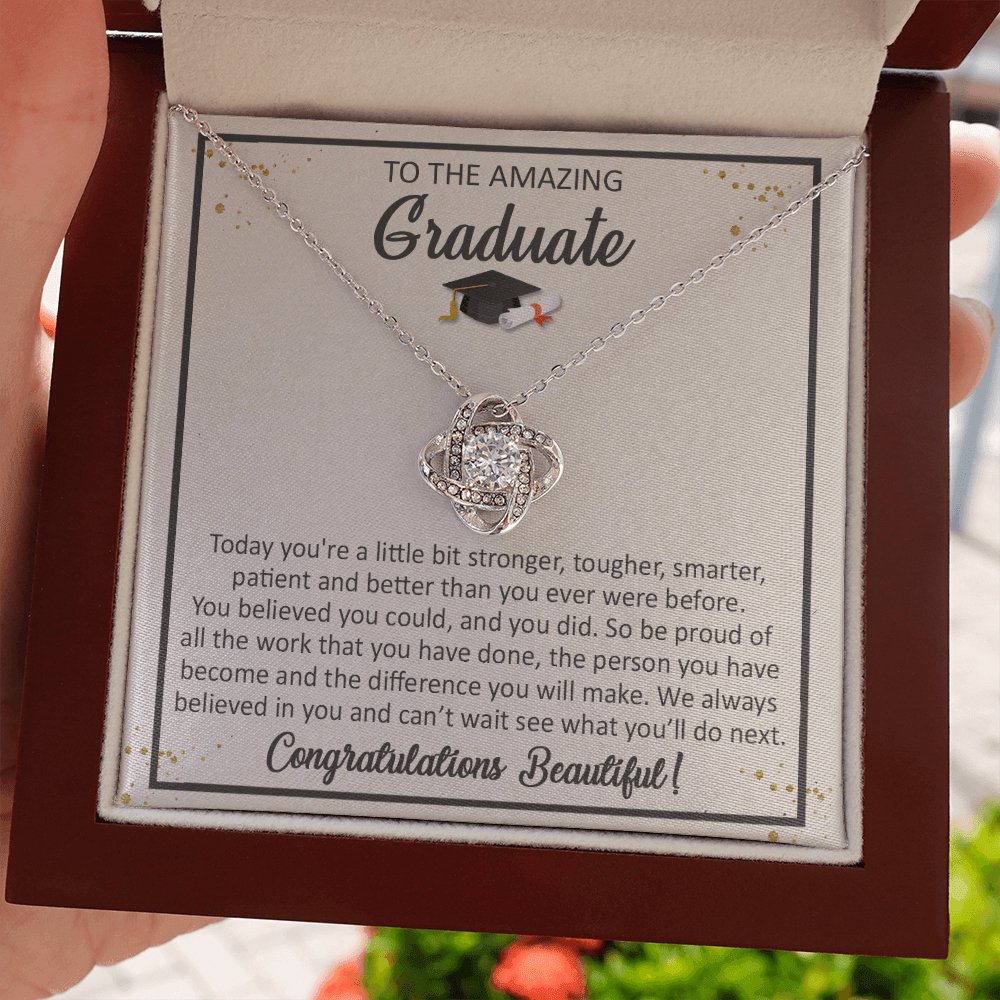 To The Amazing Graduate - You Believed You Could - Love Knot Necklace - Celeste Jewel