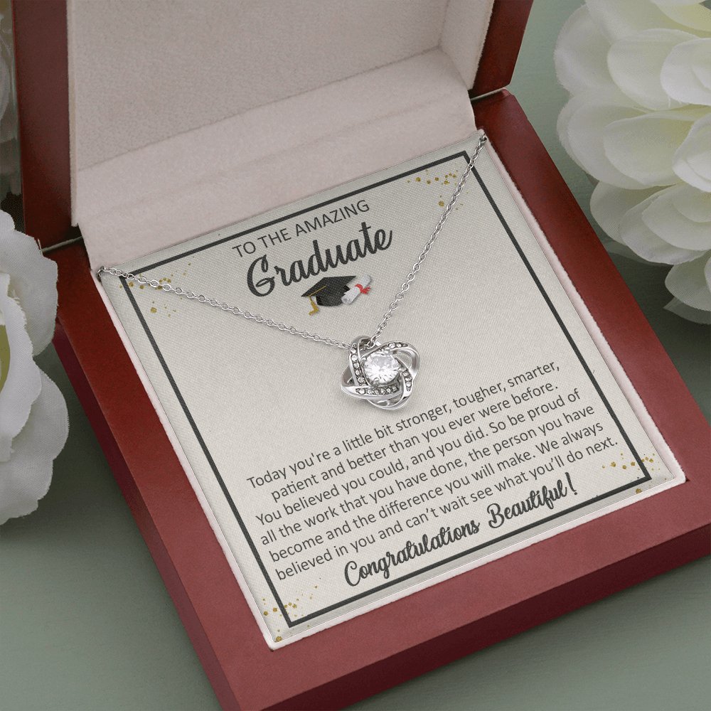 To The Amazing Graduate - You Believed You Could - Love Knot Necklace - Celeste Jewel