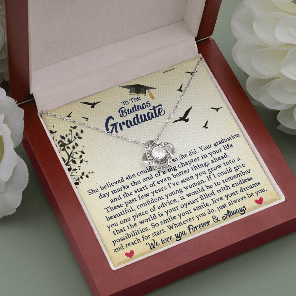 To The Badass Graduate - The World Is Your Oyster - Love Knot Necklace - Celeste Jewel