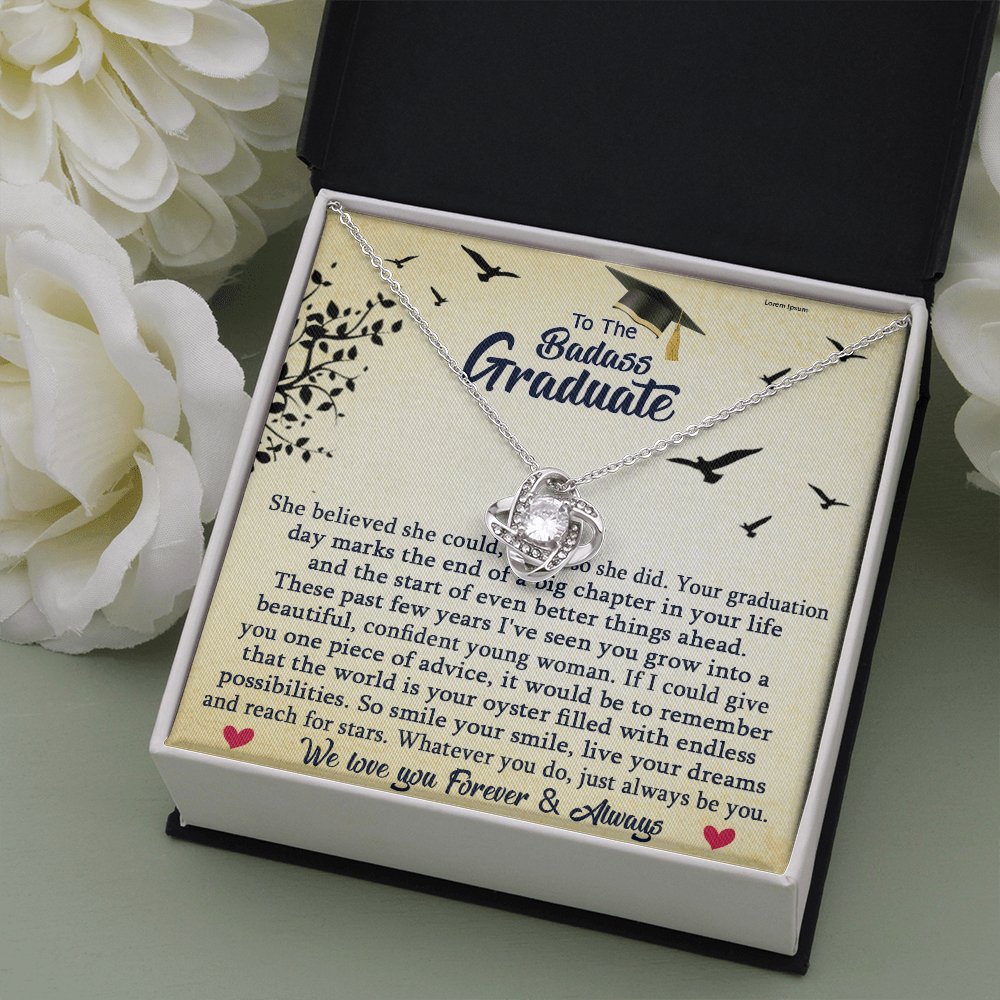 To The Badass Graduate - The World Is Your Oyster - Love Knot Necklace - Celeste Jewel