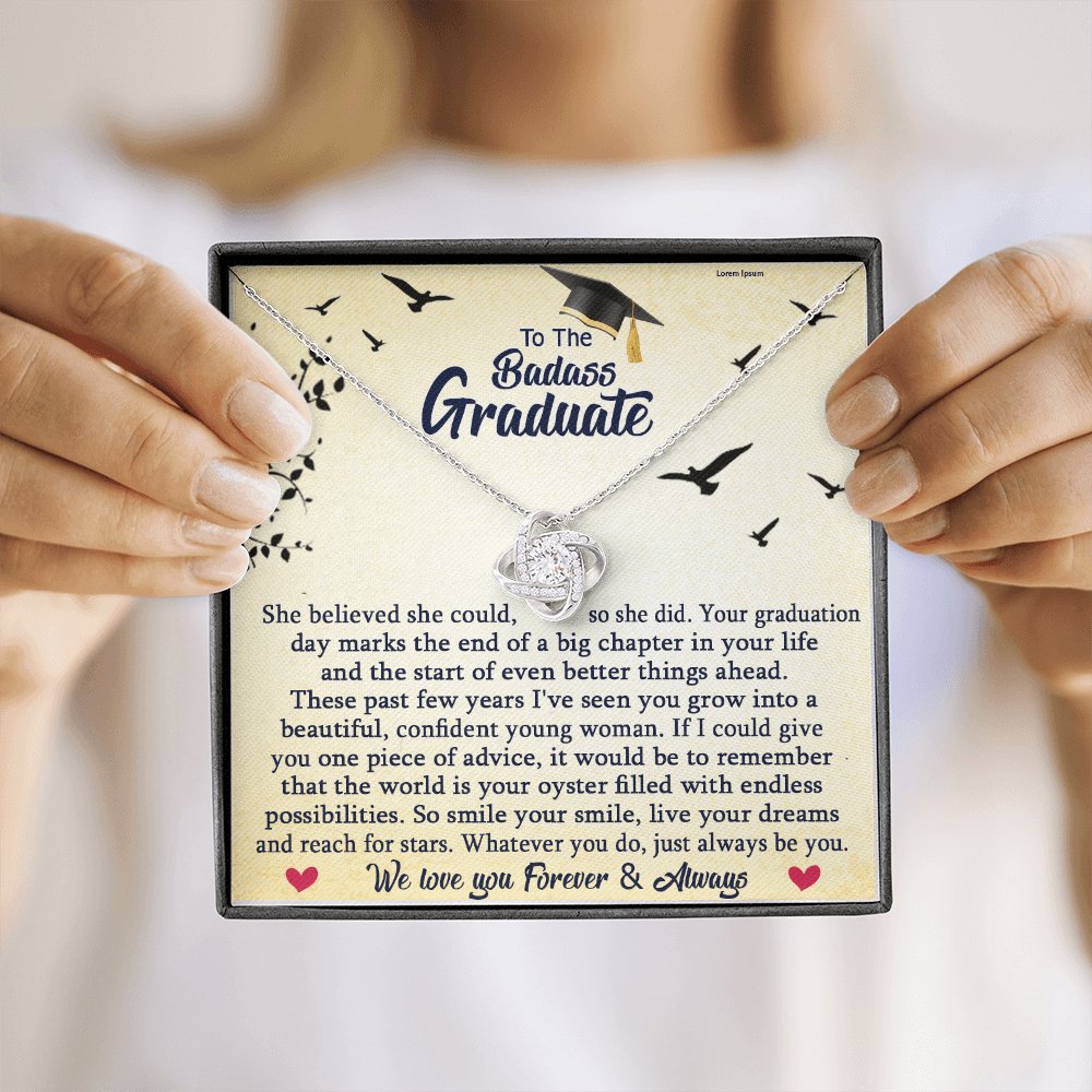 To The Badass Graduate - The World Is Your Oyster - Love Knot Necklace - Celeste Jewel