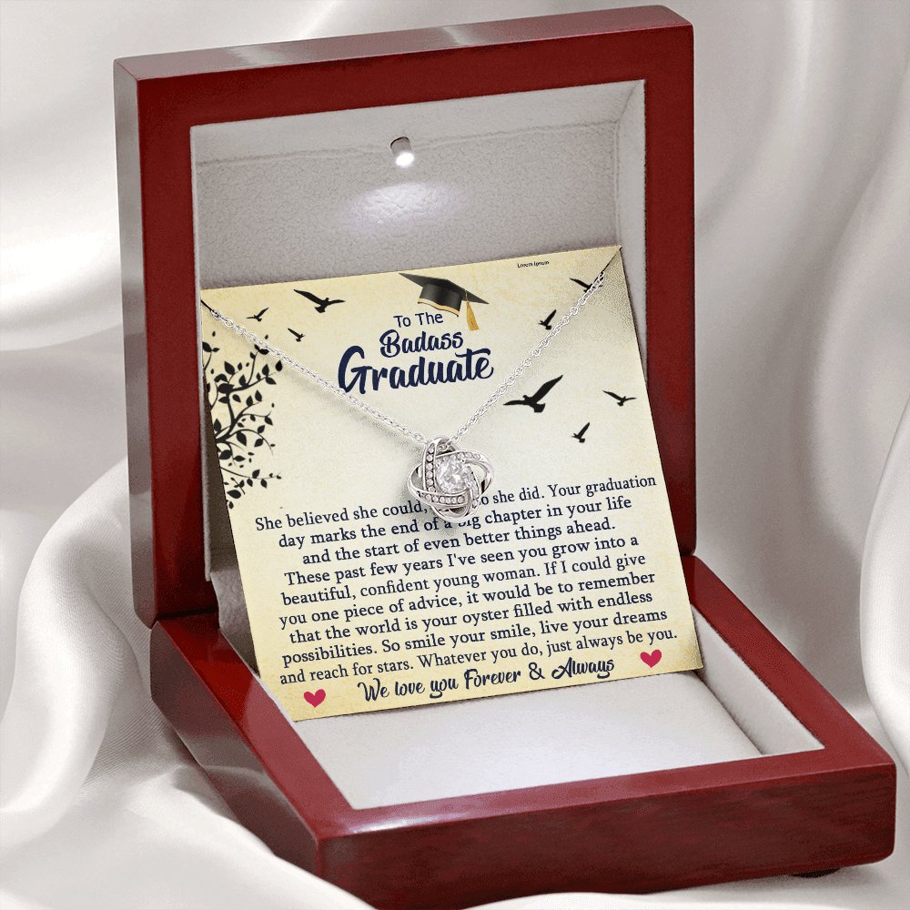 To The Badass Graduate - The World Is Your Oyster - Love Knot Necklace - Celeste Jewel