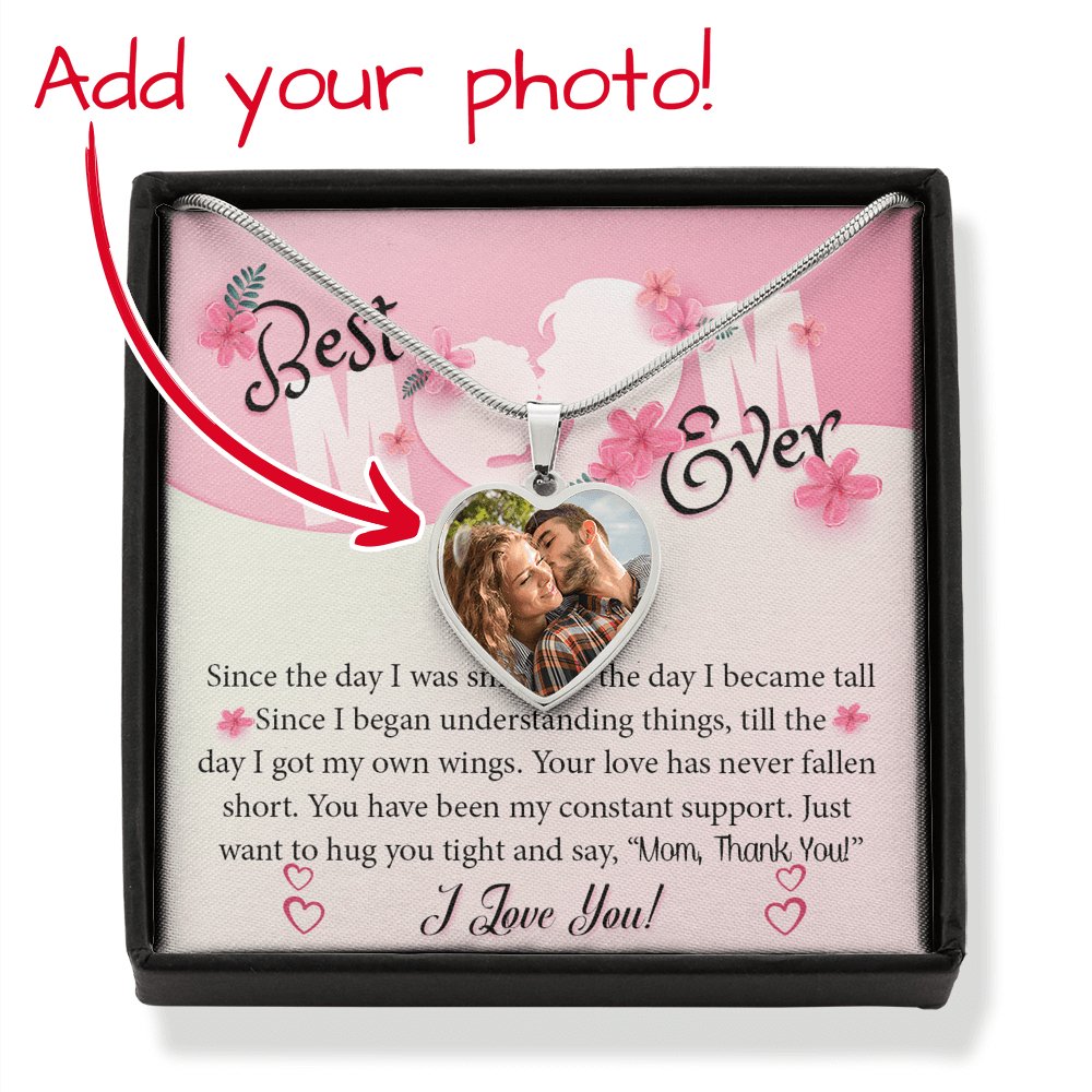 To The Best Mom Ever - Buyer Upload Graphic Heart Pendant - Celeste Jewel