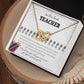 To The Best Teacher - Appreciation Gift For Teacher - Interlocking Hearts Necklace - Celeste Jewel