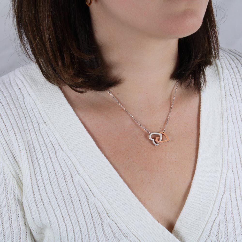 To The Best Teacher - Appreciation Gift For Teacher - Interlocking Hearts Necklace - Celeste Jewel