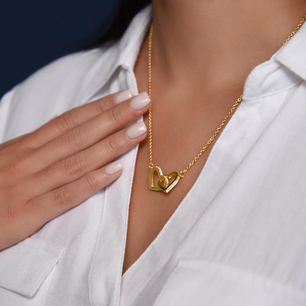 To The Best Teacher - Appreciation Gift For Teacher - Interlocking Hearts Necklace - Celeste Jewel