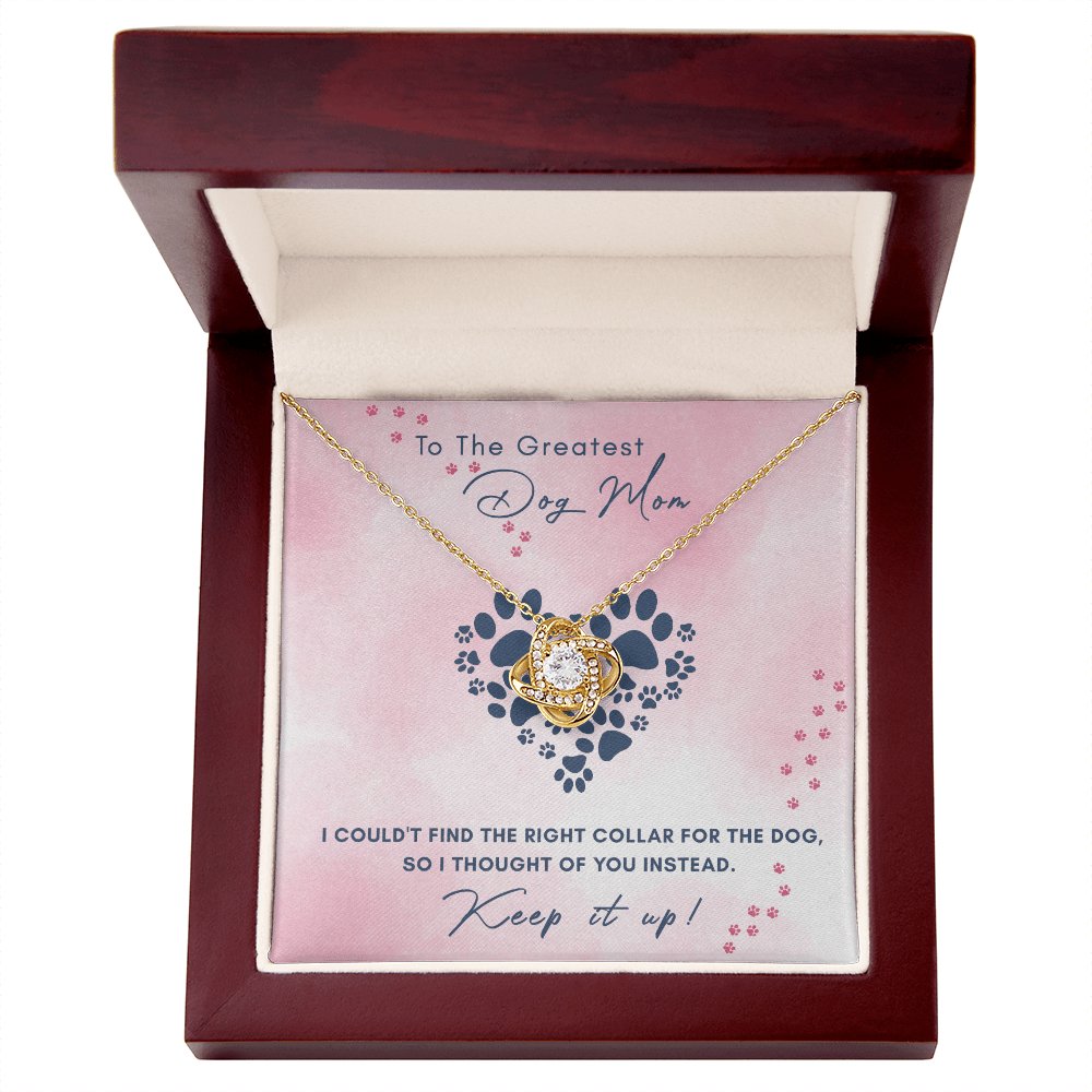 To The Greatest Dog Mom Gift - Love Knot Necklace - Celeste Jewel