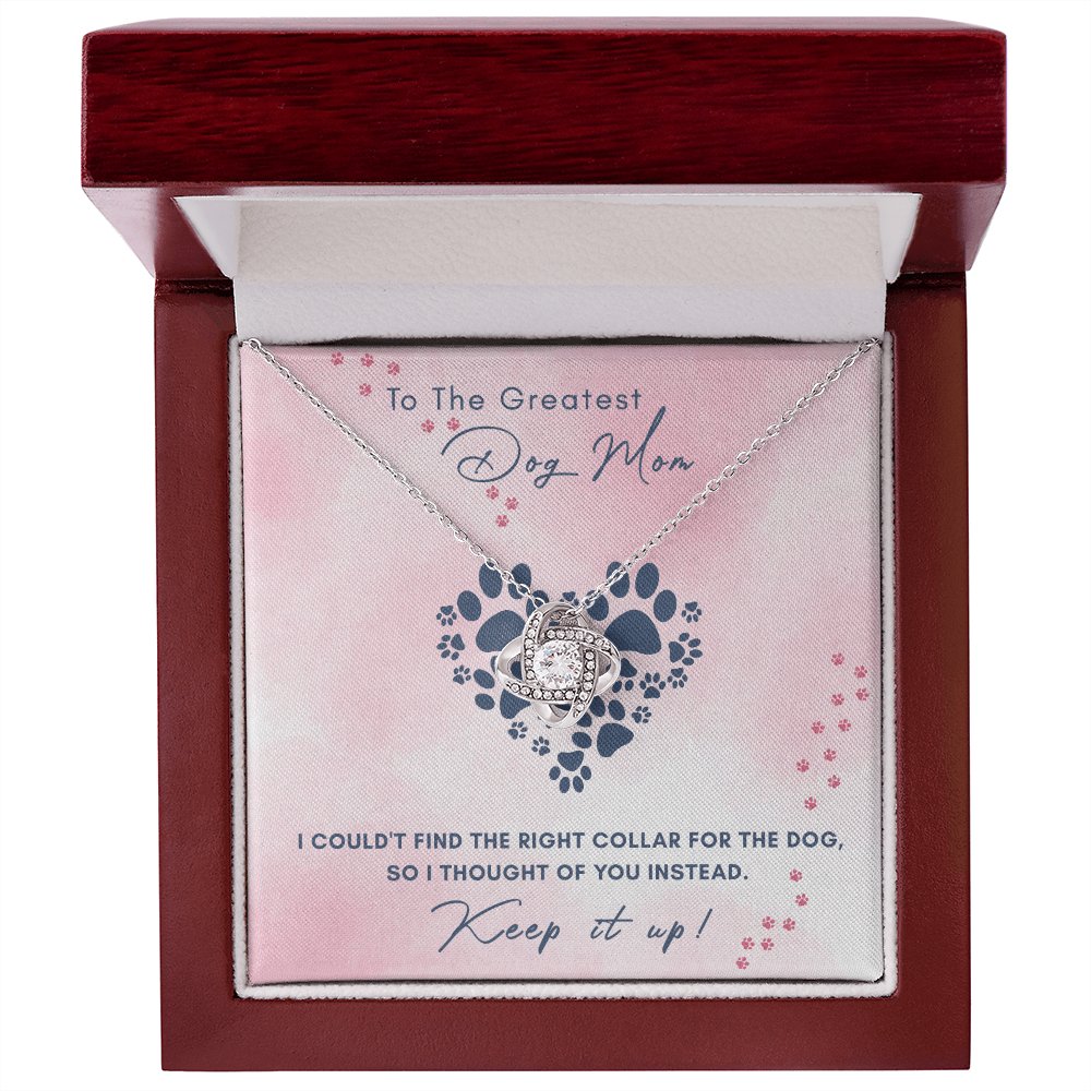 To The Greatest Dog Mom Gift - Love Knot Necklace - Celeste Jewel