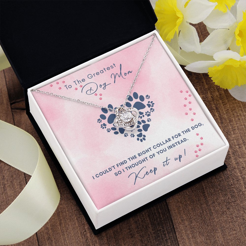 To The Greatest Dog Mom Gift - Love Knot Necklace - Celeste Jewel