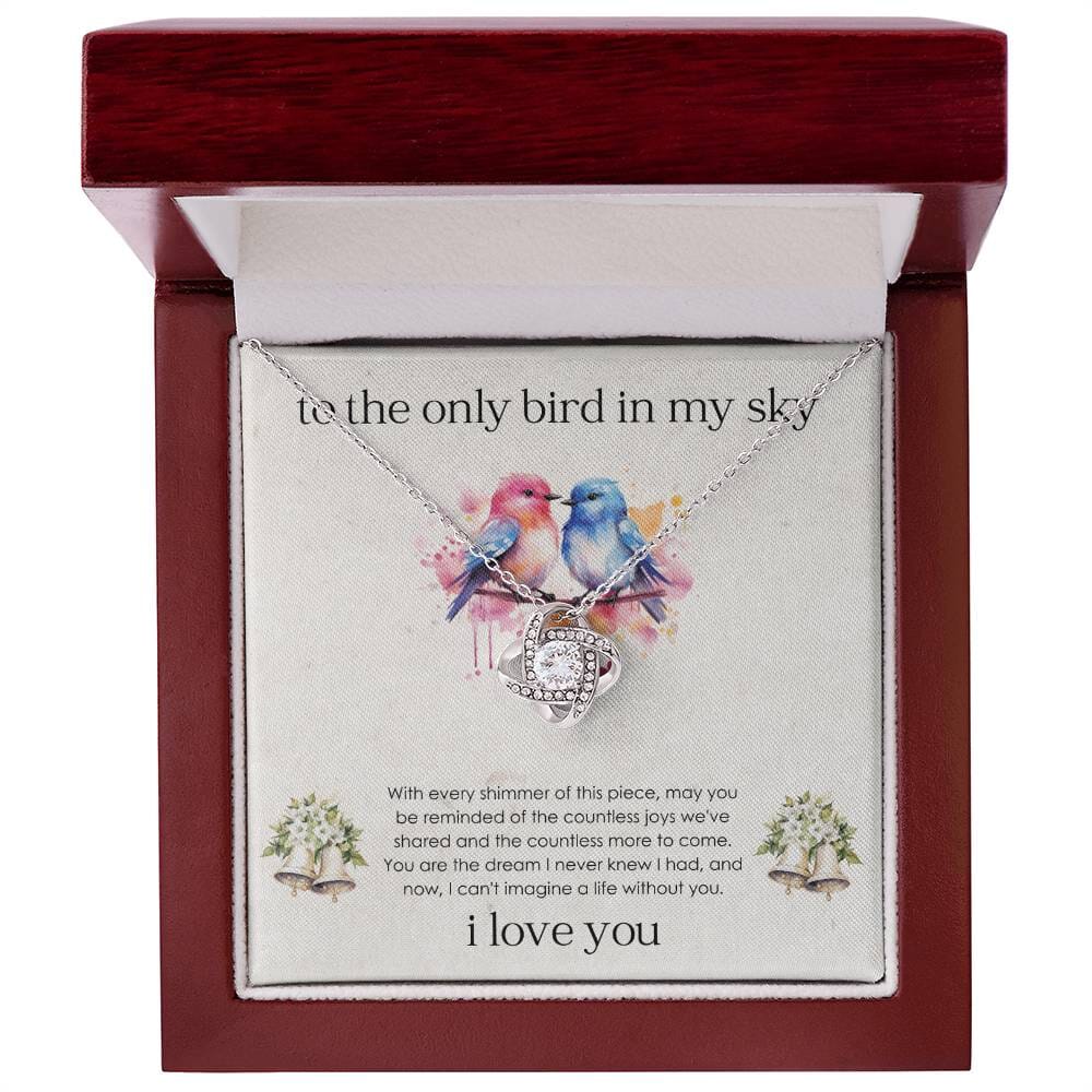 To The Only Bird In My Sky - Romantic Gift For Her - Love Knot Necklace - Celeste Jewel