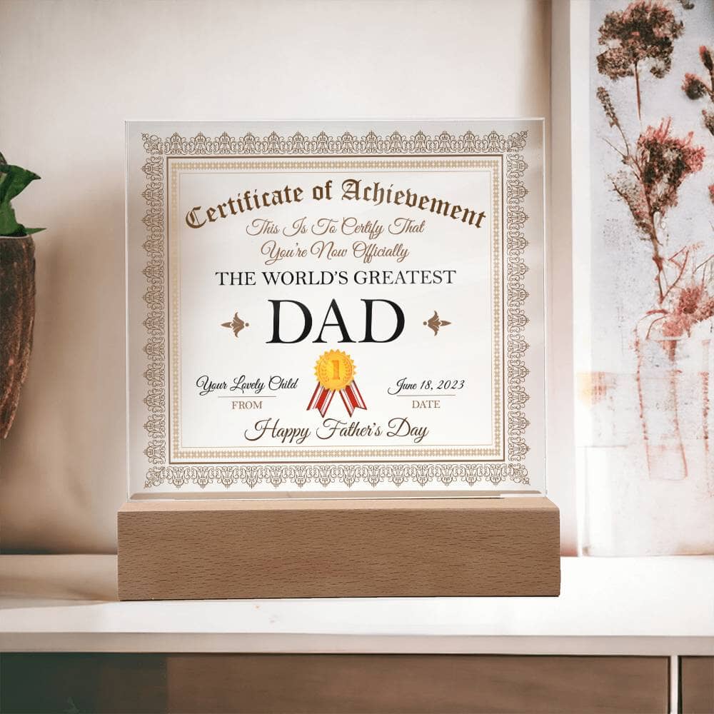 To The World's Greatest Dad Gift - Acrylic Square Plaque - Celeste Jewel