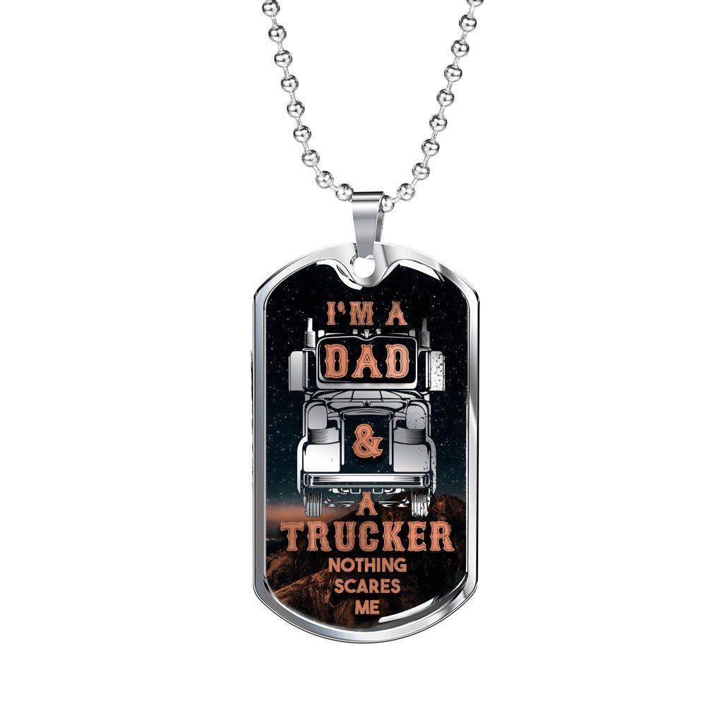 Trucker Dad - Luxury Dog Tag Necklace - Celeste Jewel