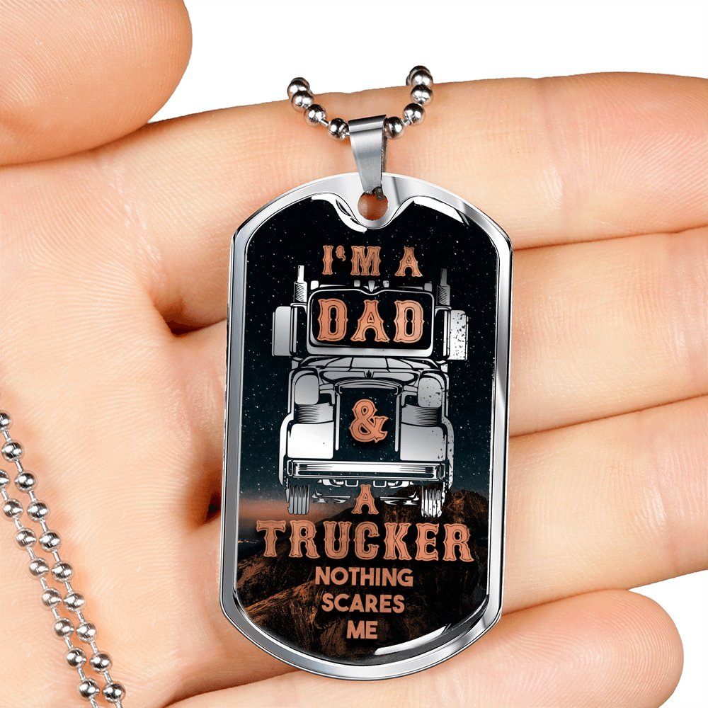 Trucker Dad - Luxury Dog Tag Necklace - Celeste Jewel