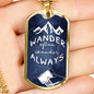 Wander Always - Dog Tag Necklace With Engraving - Celeste Jewel
