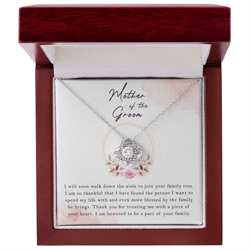 Wedding Gift For Mother Of The Groom - Down The Aisle - Love Knot Necklace - Celeste Jewel