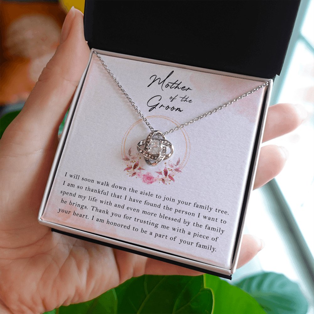 Wedding Gift For Mother Of The Groom - Down The Aisle - Love Knot Necklace - Celeste Jewel