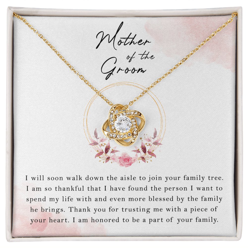 Wedding Gift For Mother Of The Groom - Down The Aisle - Love Knot Necklace - Celeste Jewel