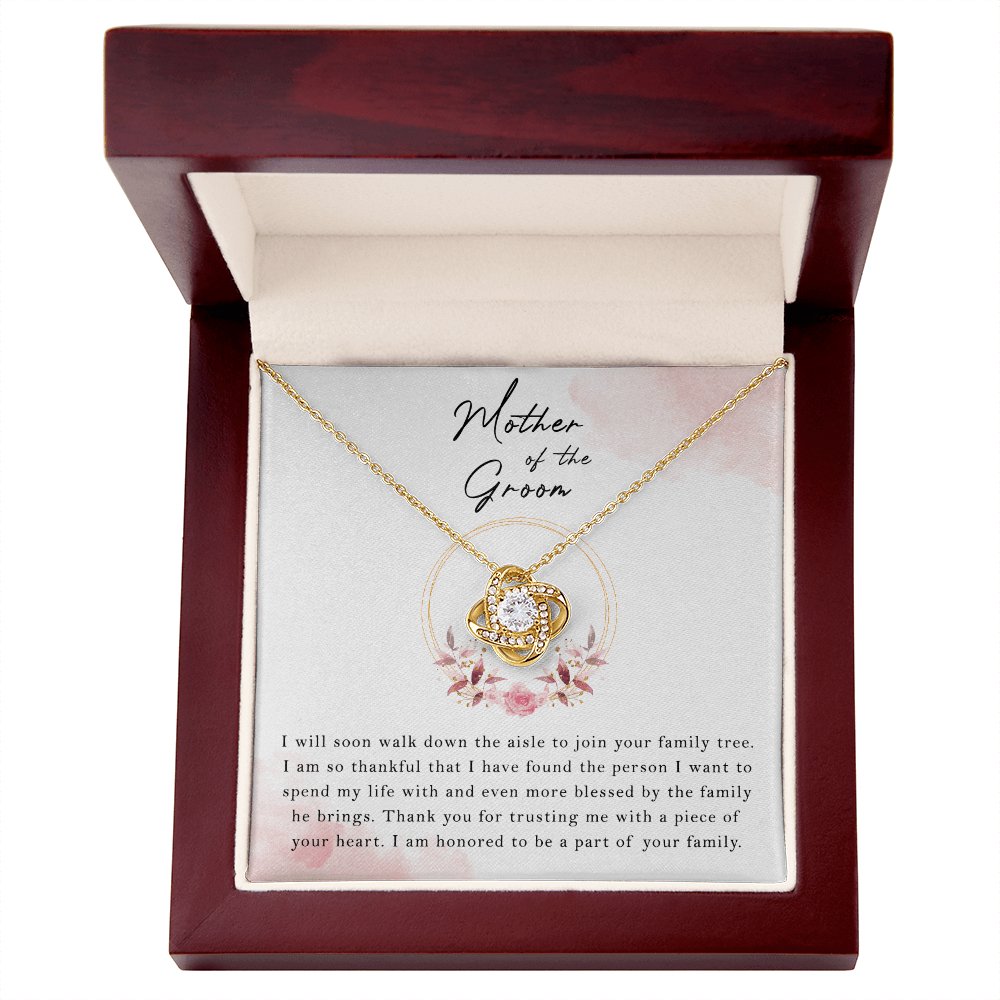 Wedding Gift For Mother Of The Groom - Down The Aisle - Love Knot Necklace - Celeste Jewel