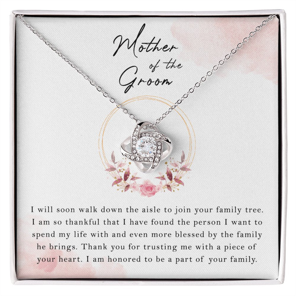 Wedding Gift For Mother Of The Groom - Down The Aisle - Love Knot Necklace - Celeste Jewel