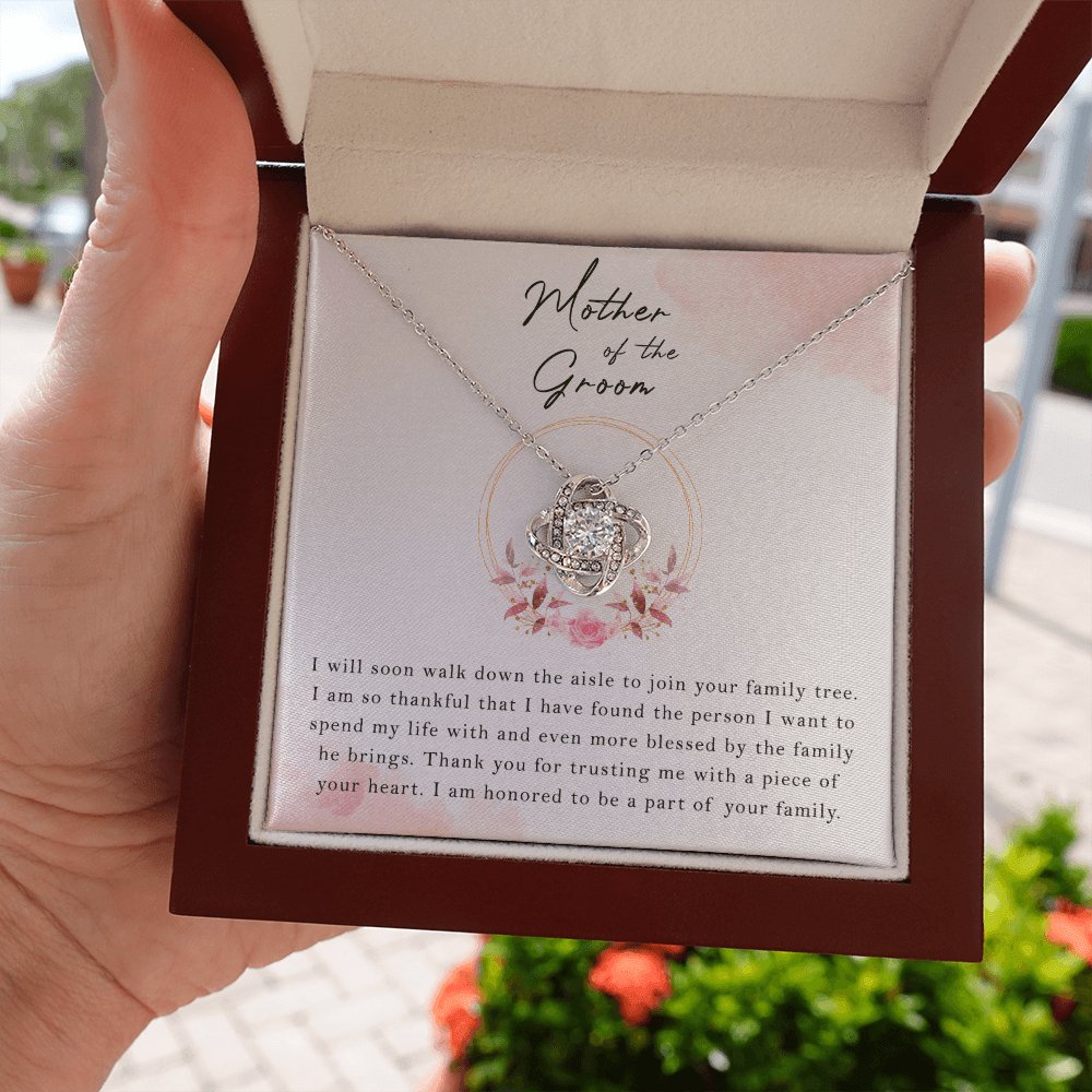 Wedding Gift For Mother Of The Groom - Down The Aisle - Love Knot Necklace - Celeste Jewel