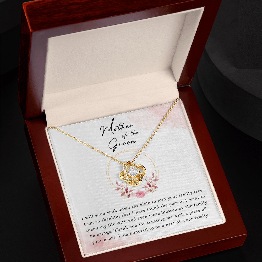 Wedding Gift For Mother Of The Groom - Down The Aisle - Love Knot Necklace - Celeste Jewel