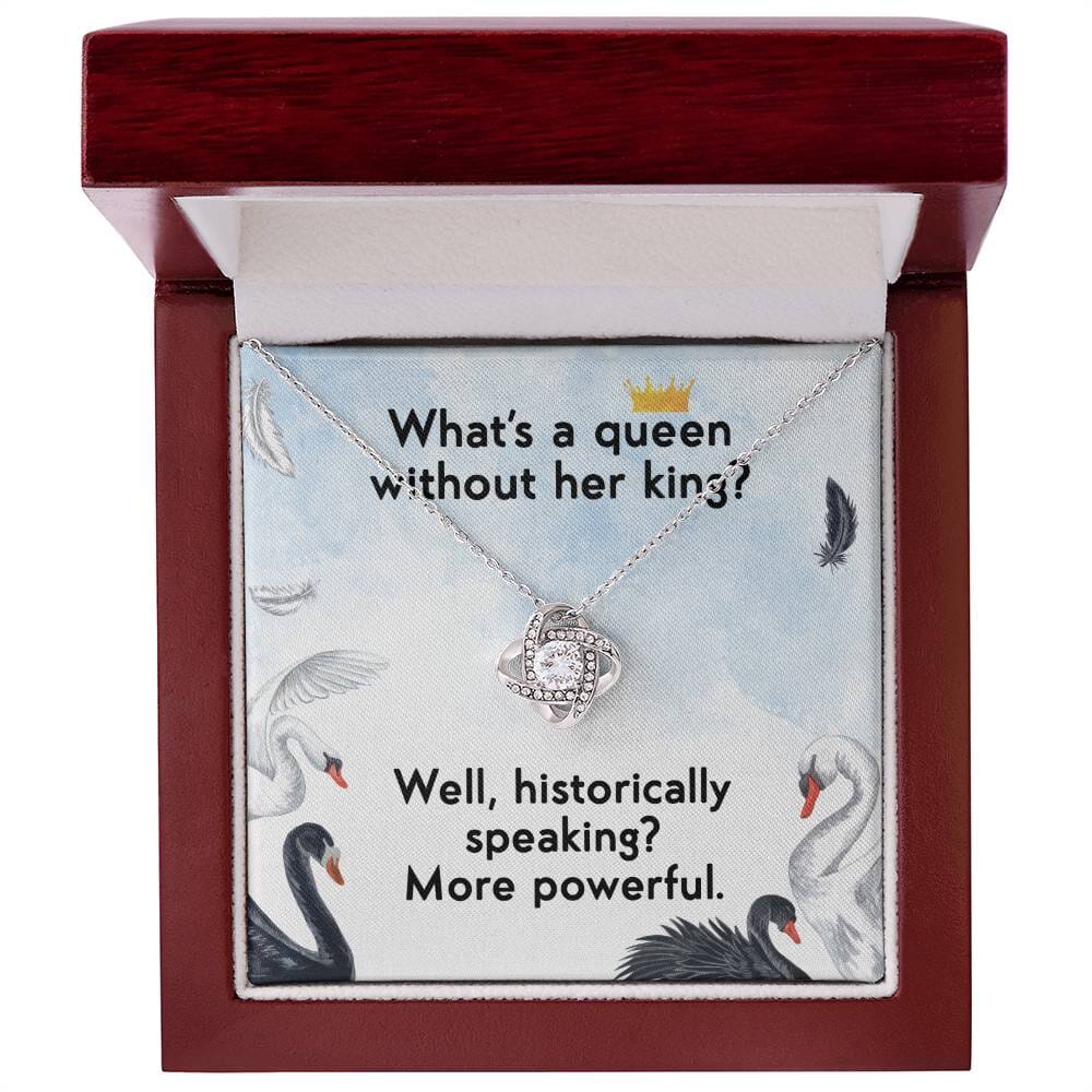 What's A Queen Without Her King - Romantic Gift - Love Knot Necklace - Celeste Jewel