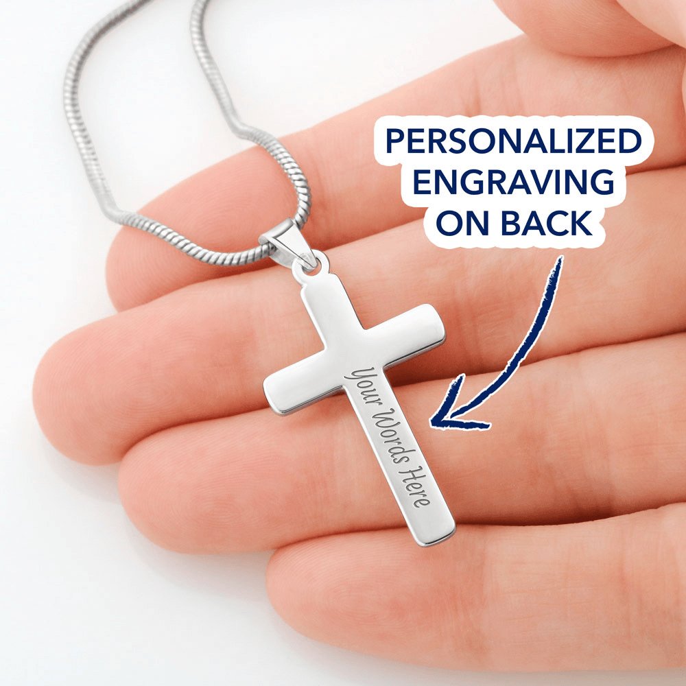 Where The Spirit Of The Lord - Personalized Cross Necklace - Celeste Jewel
