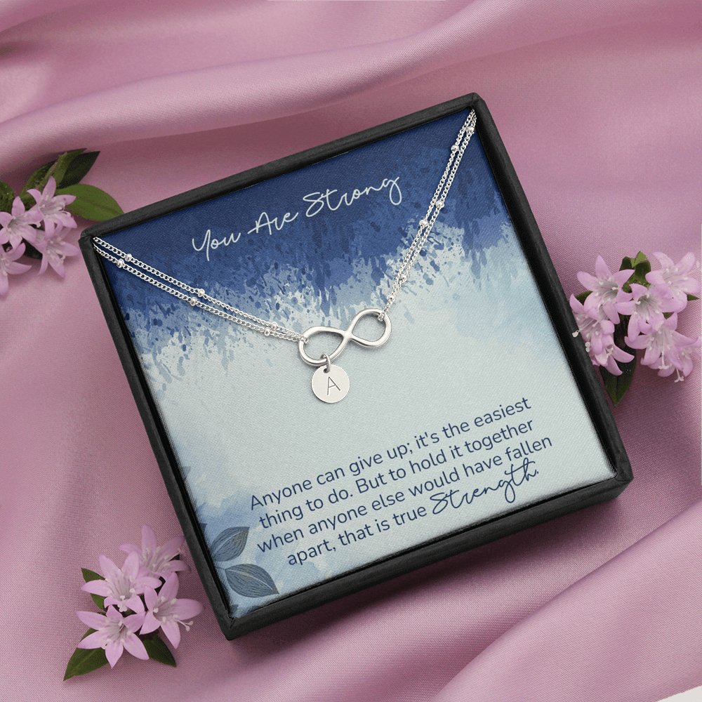 You Are Strong - Infinity Bracelet With Initial Charms - Celeste Jewel