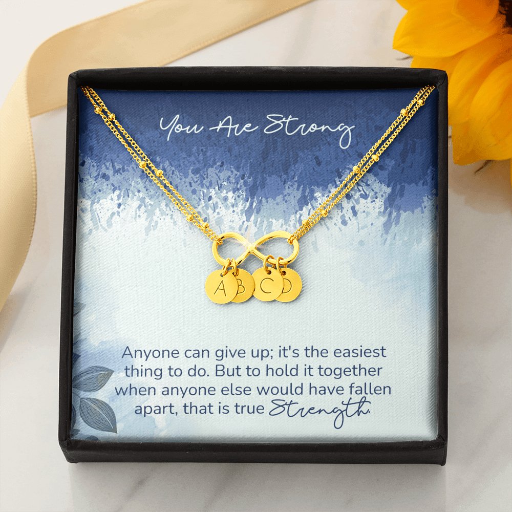 You Are Strong - Infinity Bracelet With Initial Charms - Celeste Jewel