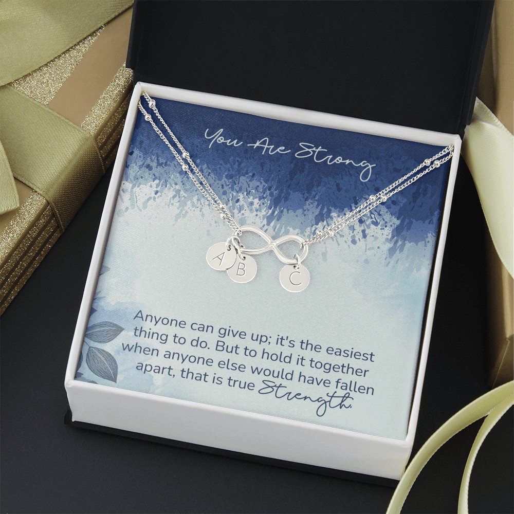 You Are Strong - Infinity Bracelet With Initial Charms - Celeste Jewel