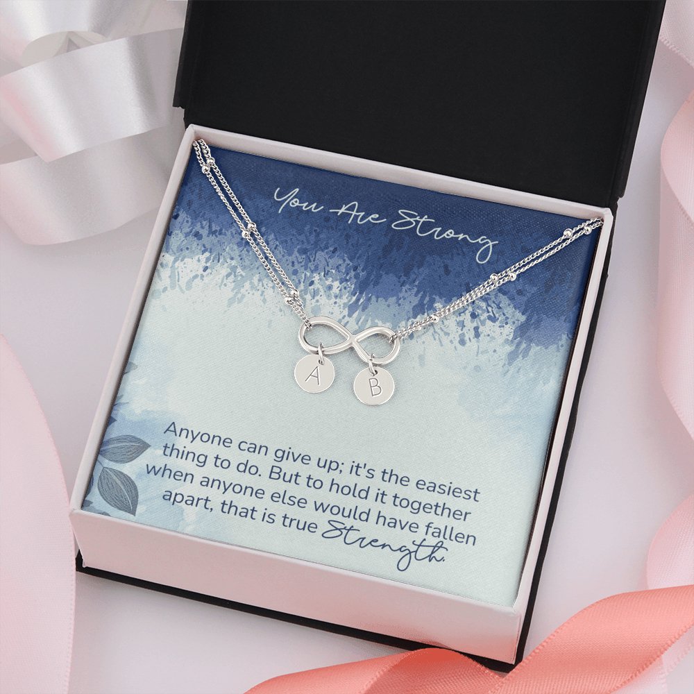 You Are Strong - Infinity Bracelet With Initial Charms - Celeste Jewel