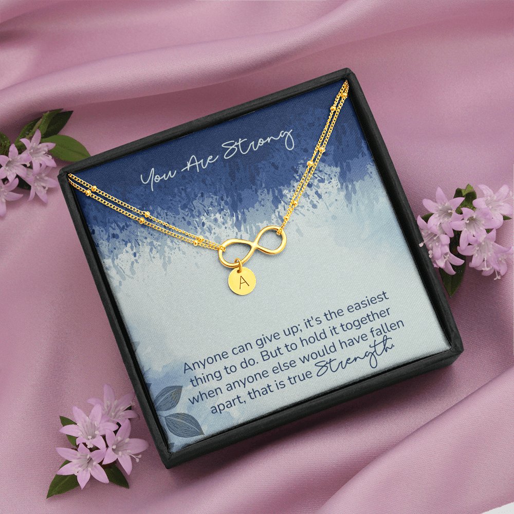 You Are Strong - Infinity Bracelet With Initial Charms - Celeste Jewel