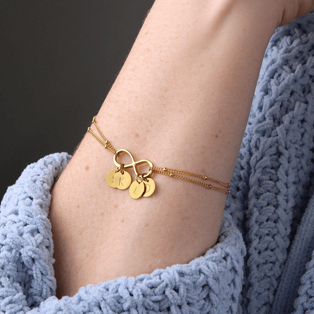 You Are Strong - Infinity Bracelet With Initial Charms - Celeste Jewel