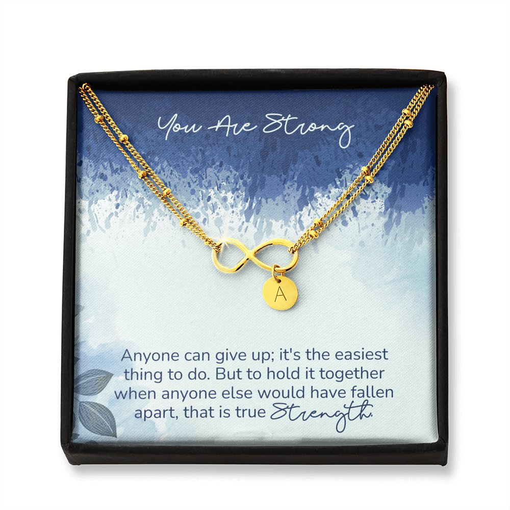 You Are Strong - Infinity Bracelet With Initial Charms - Celeste Jewel