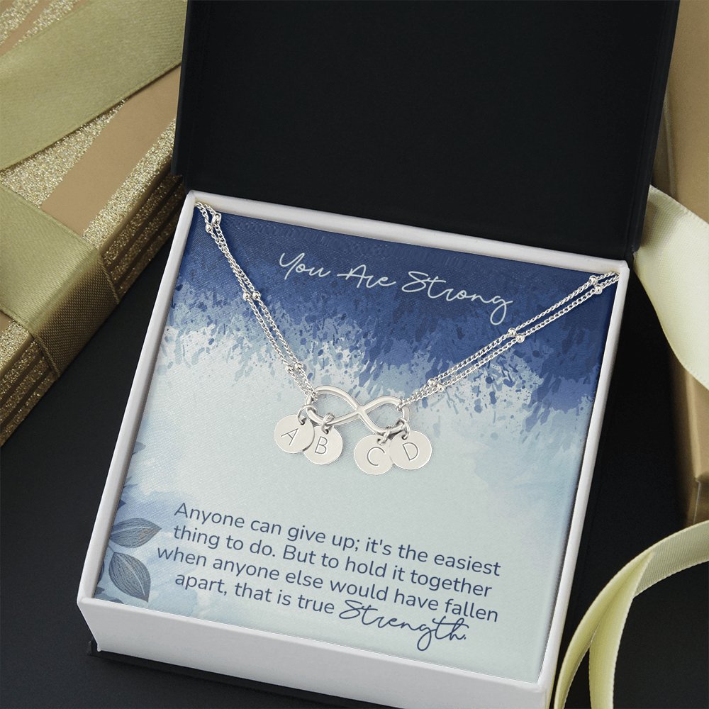 You Are Strong - Infinity Bracelet With Initial Charms - Celeste Jewel