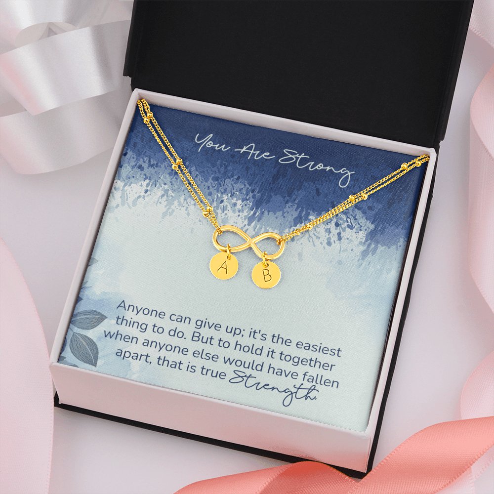 You Are Strong - Infinity Bracelet With Initial Charms - Celeste Jewel