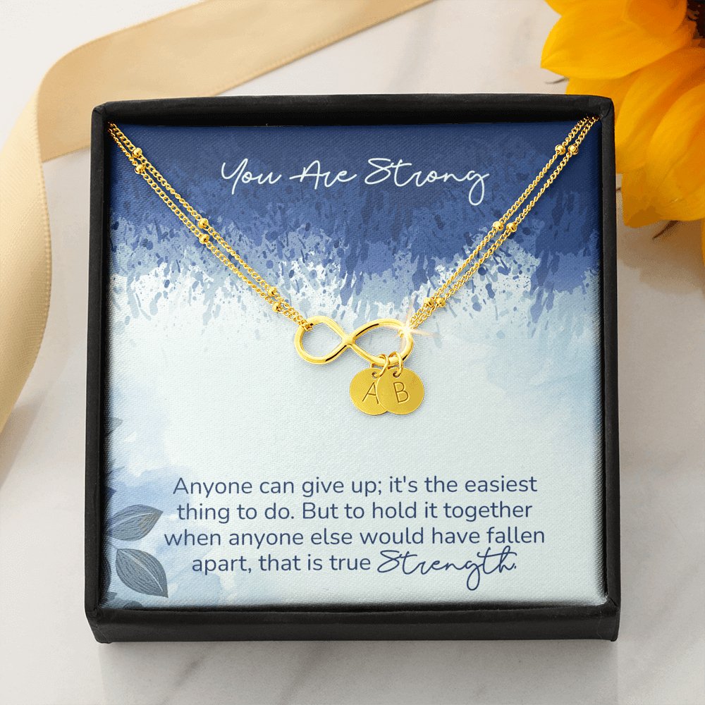 You Are Strong - Infinity Bracelet With Initial Charms - Celeste Jewel