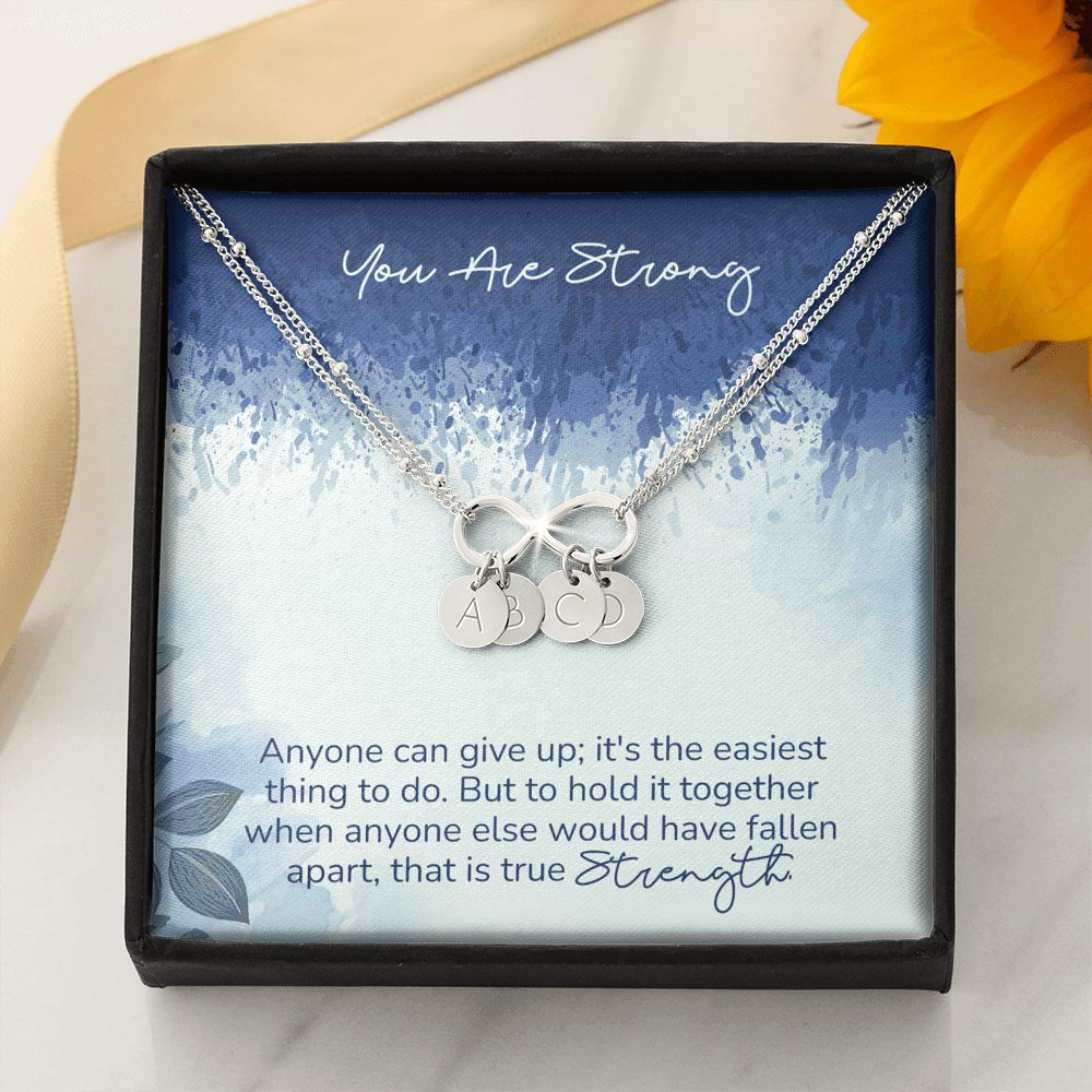 You Are Strong - Infinity Bracelet With Initial Charms - Celeste Jewel