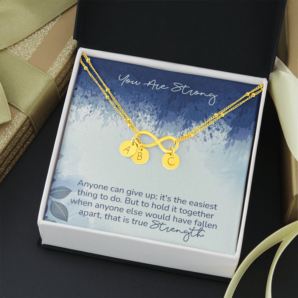 You Are Strong - Infinity Bracelet With Initial Charms - Celeste Jewel