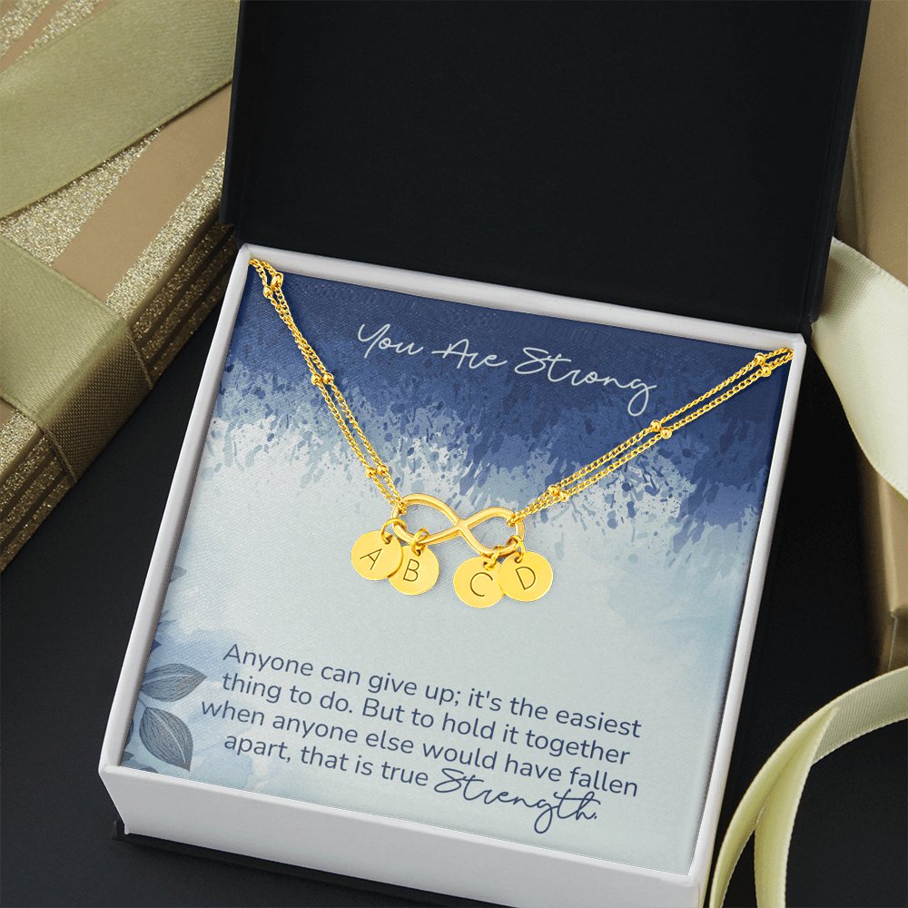 You Are Strong - Infinity Bracelet With Initial Charms - Celeste Jewel