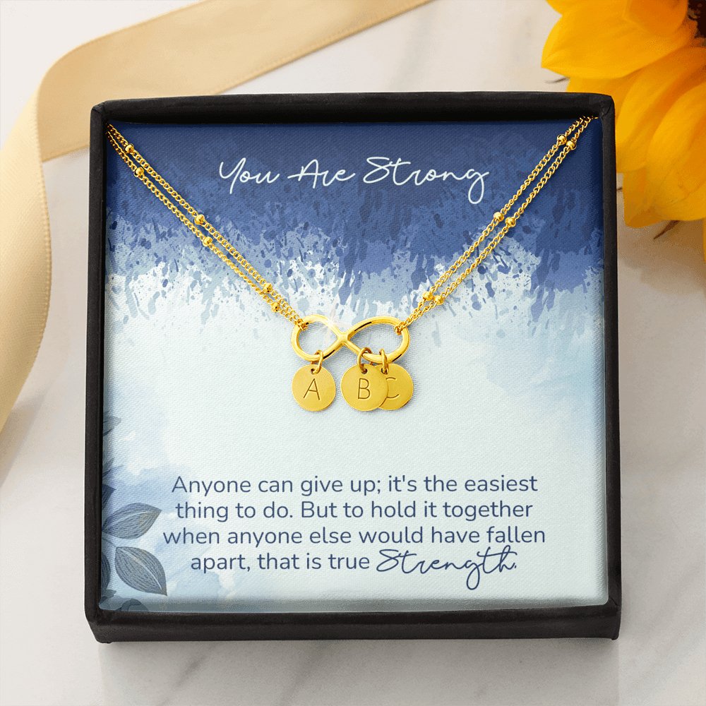 You Are Strong - Infinity Bracelet With Initial Charms - Celeste Jewel