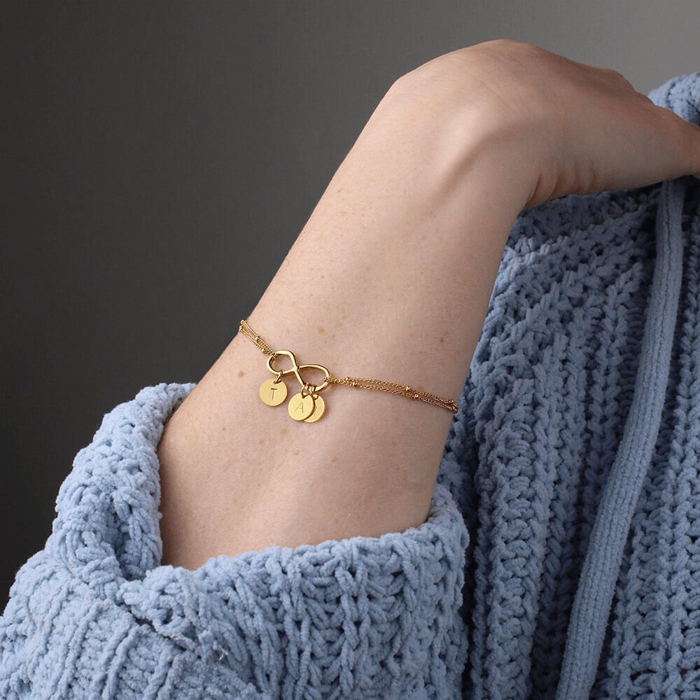 You Are Strong - Infinity Bracelet With Initial Charms - Celeste Jewel