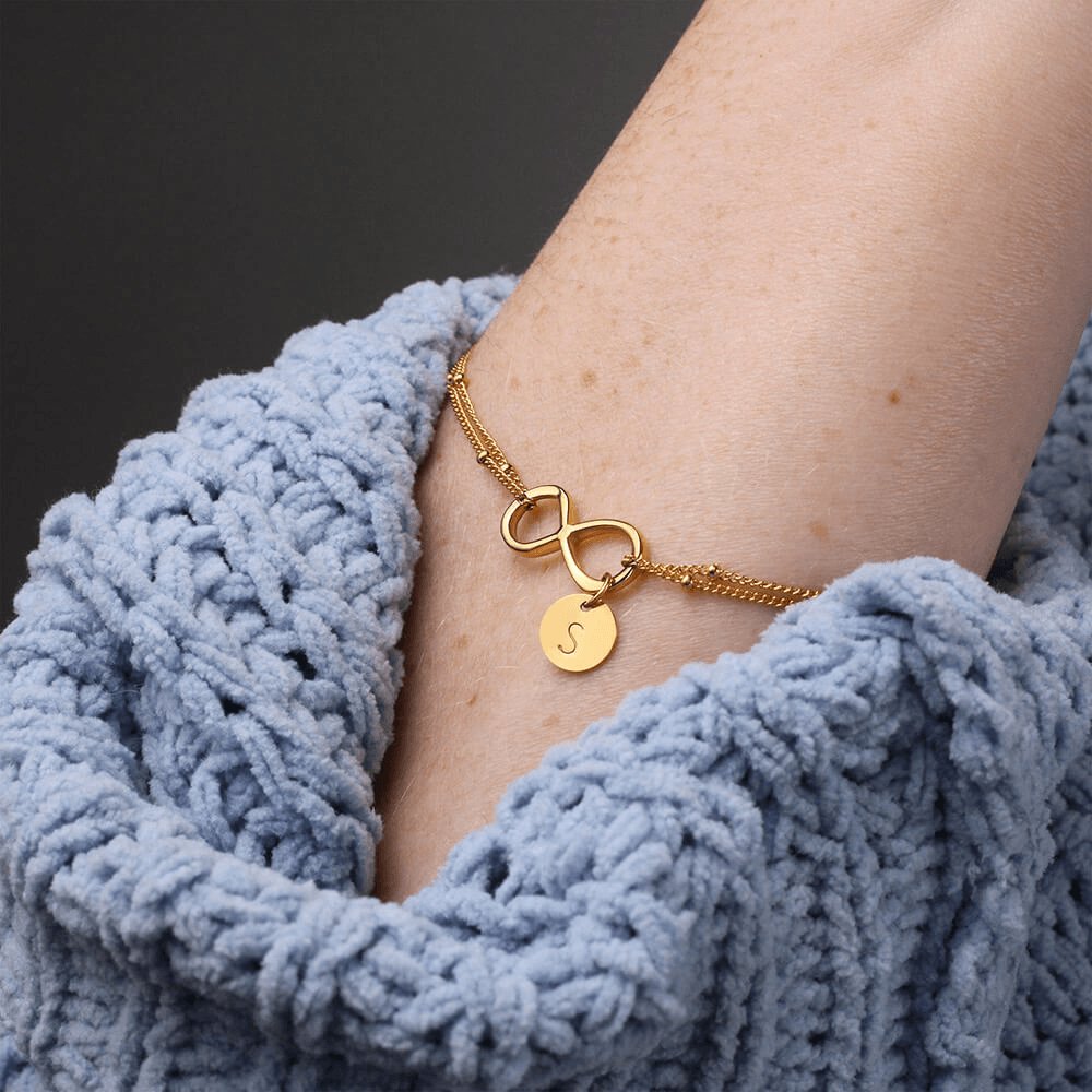 You Are Strong - Infinity Bracelet With Initial Charms - Celeste Jewel