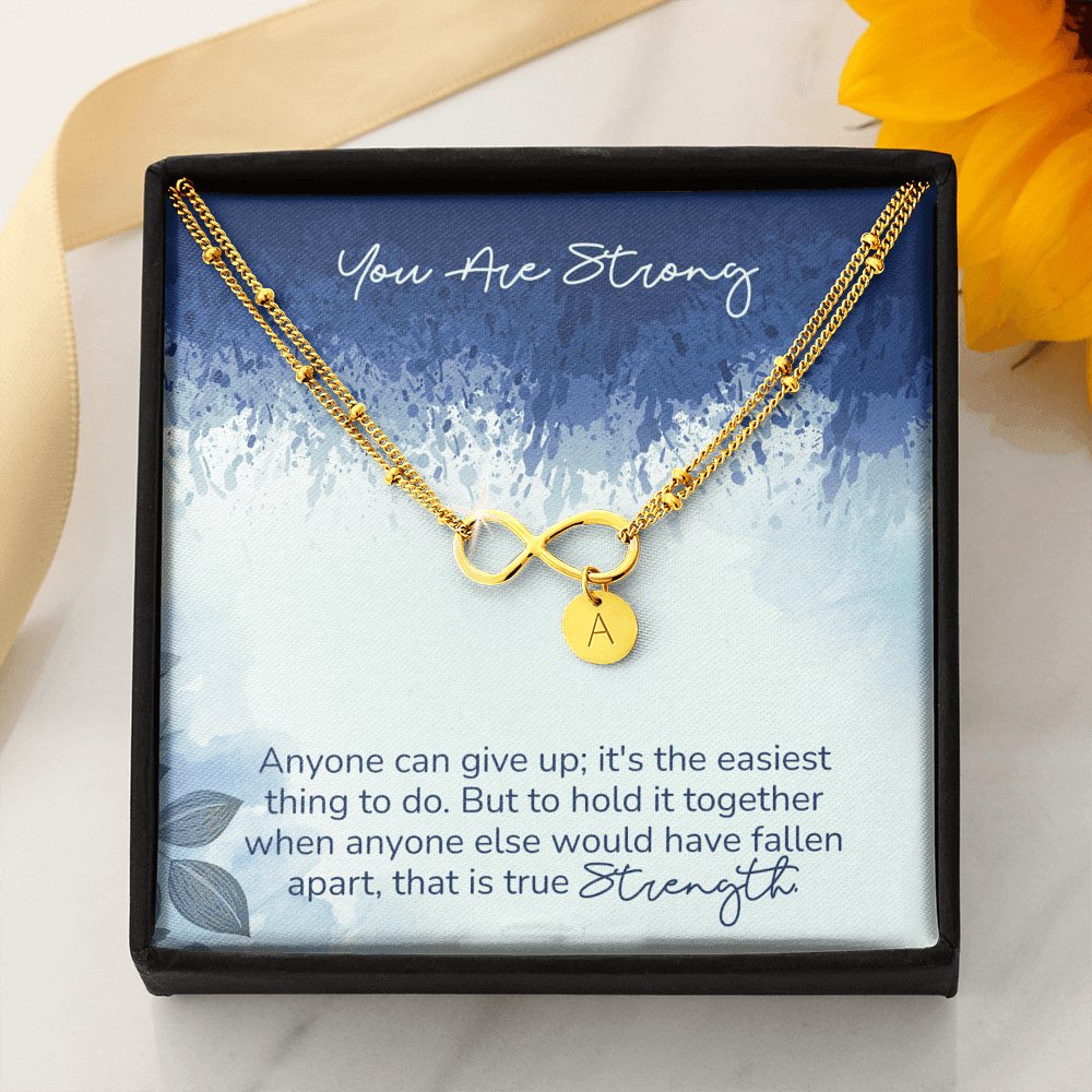 You Are Strong - Infinity Bracelet With Initial Charms - Celeste Jewel